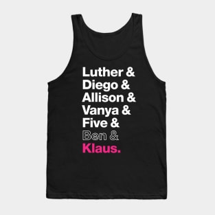 The Members of the Umbrella Academy - White, Clear, Pink Tank Top